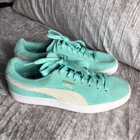 Puma mint green suede sneaker tennis shoe size 9 - Picture 15 of 15